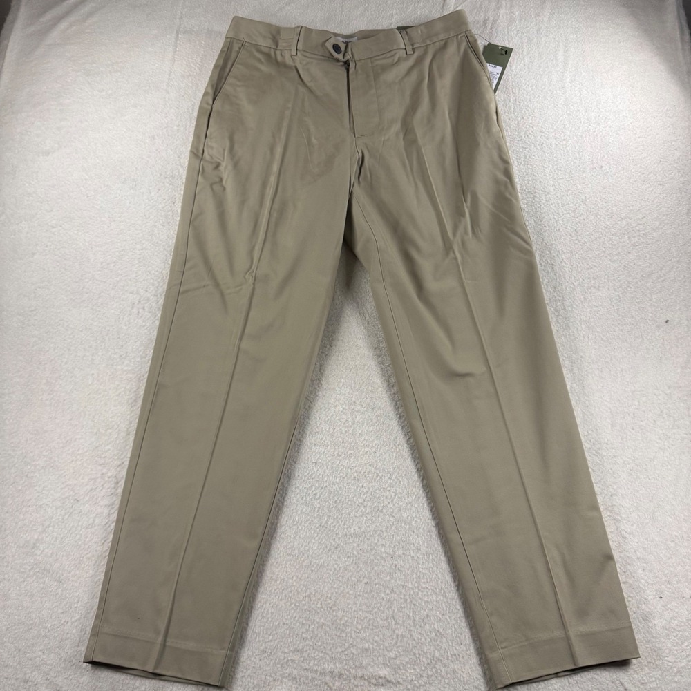 Goodfellow & Co Slim Trouser 34x32 Khaki New Stretch Tapered Chino Dress Pant